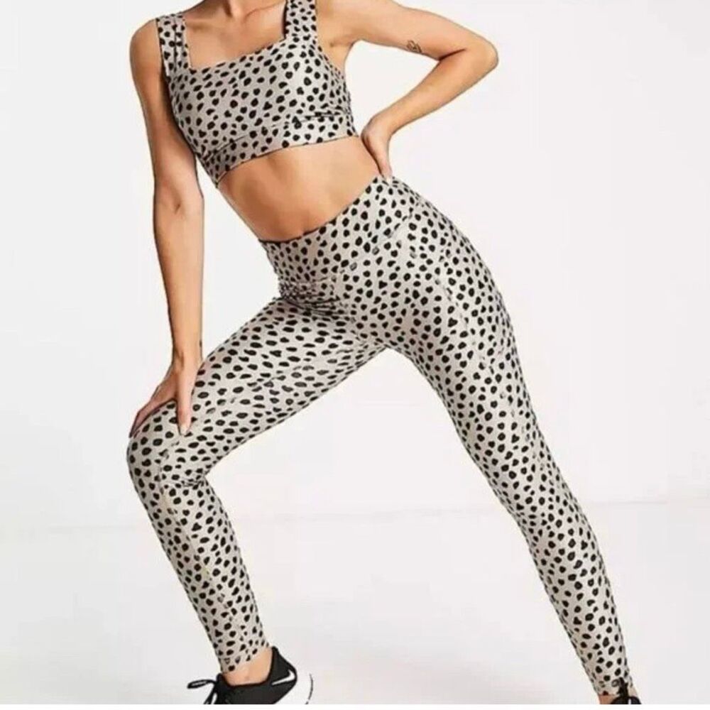 Gilly Hicks Brown Black Leopard Leggings Small High Rise